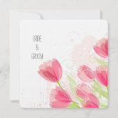 Roze tulps Weddenschap Kaart (Achterkant)