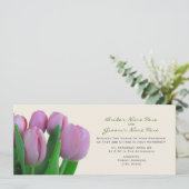 Roze Tulps Wedding Invite - Van Bride & Groom Kaart (Staand voorkant)