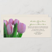 Roze Tulps Wedding Invite - Van Bride & Groom Kaart (Voorkant / Achterkant)