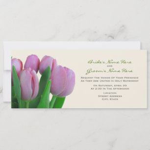 Roze Tulps Wedding Invite - Van Bride & Groom Kaart