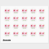 Roze Tulps White Damaslagachtergrond Ronde Sticker (Vel)