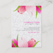 Roze Tulps White Damaslagachtergrond Visitekaartje (Achterkant)
