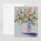 Roze Tulpschilders, Tulpkunst, getextureerde bloem Briefkaart (Voorkant / Achterkant)