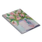 Roze Tulpschilders, Tulpkunst, getextureerde bloem Notitieboek (Rechterzijde)