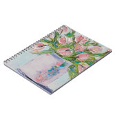 Roze Tulpschilders, Tulpkunst, getextureerde bloem Notitieboek (Linkerzijde)