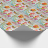 Roze tulpschoorsteenvullers - Waterverf- en verpak Cadeaupapier (Hoek)