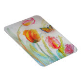 Roze tulptulpen Floral Flowers Waterverf Magnet Magneet (Rechterzijde)