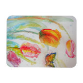 Roze tulptulpen Floral Flowers Waterverf Magnet Magneet (Horizontaal)