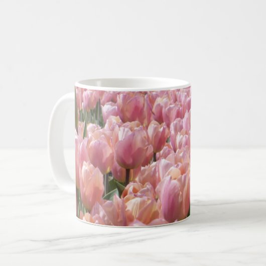 Roze tulpveld koffiemok (Voorkant links)