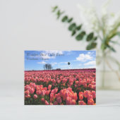 Roze Tulpveld met luchtballon, Oregon Briefkaart (Staand voorkant)