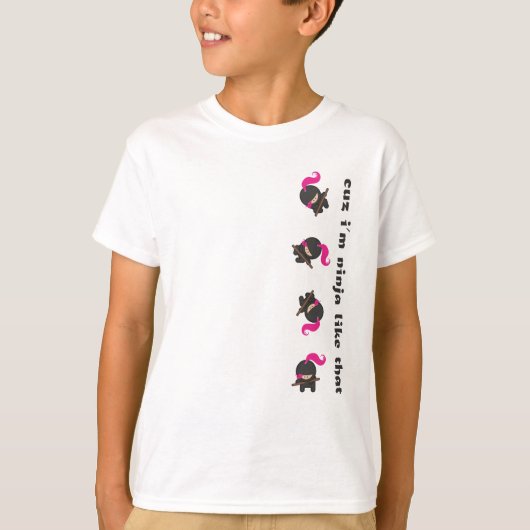 Roze Tumbling Ninja T-shirt (Voorkant)