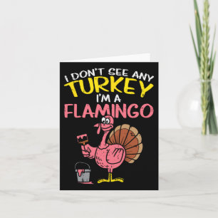 Roze Turkije Flamingo Fun Thanksgiving Dierenvrien Kaart