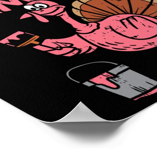 Roze Turkije Flamingo Fun Thanksgiving Dierenvrien Poster (Hoek)