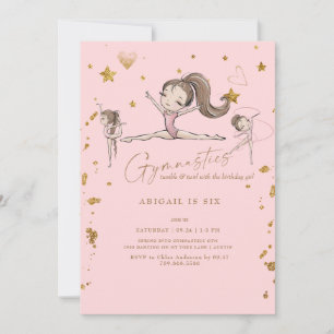 Roze Turnen Tumble & Twirl Verjaardagsfeestje Kaart