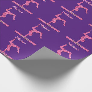 Roze Turnmeisje Glans Evenwichtsbalk Cadeaupapier