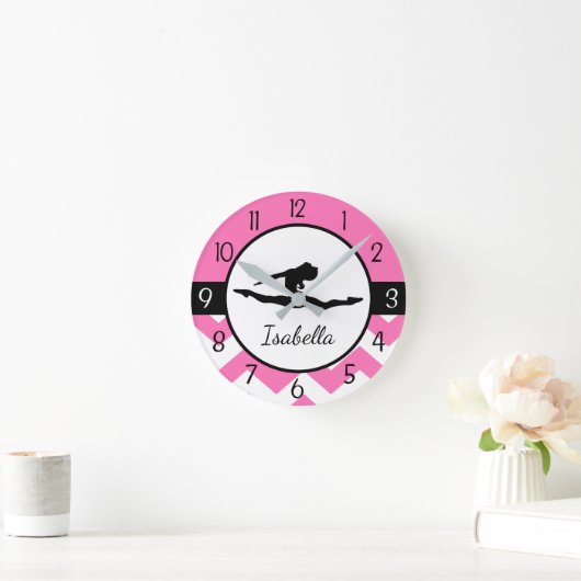 Roze turnscurft ronde klok (Huis)