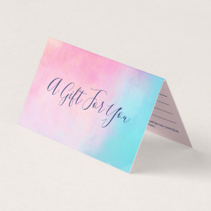 Roze Turquoise Abstract - Cadeaubon Kaart