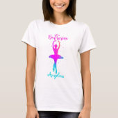Roze Turquoise Ballerina T-Shirt (Voorkant)