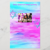 Roze Turquoise Bat Mitzvah Snoep Bar Wrapper Flyer (Voorkant)