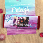 Roze Turquoise Bat Mitzvah Snoep Bar Wrapper Flyer