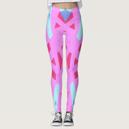 Roze Turquoise Blauw Vet Geometrische Gym Yoga Leggings