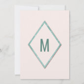 Roze Turquoise Blauwe Nep Glitter Pailletten Avond Kaart (Achterkant)