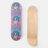 Roze + Turquoise Blauwe Voodoo Doll Persoonlijk Skateboard (Voorkant)