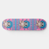 Roze + Turquoise Blauwe Voodoo Doll Persoonlijk Skateboard (Horizontaal)