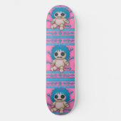 Roze + Turquoise Blauwe Voodoo Doll Persoonlijk Skateboard (Voorkant)