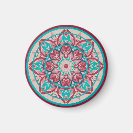 Roze & Turquoise Boho Mandala Magneet