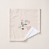 Roze Turquoise Bruin Sketchy Abstract Bad Handdoek (Wasdoekje)