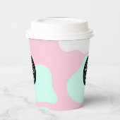 Roze & Turquoise Bubbel Papier Beker - Aangepast L (Links)