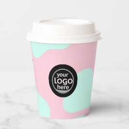 Roze & Turquoise Bubbel Papier Cup - Aangepast Log Papieren Bekers