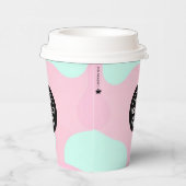 Roze & Turquoise Bubble Paper Cup - Aangepaste Log Papieren Bekers (Rechts)