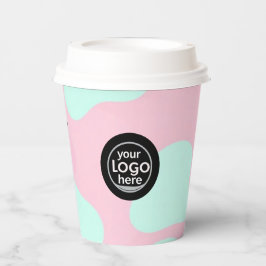 Roze & Turquoise Bubble Paper Cup - Aangepaste Log Papieren Bekers