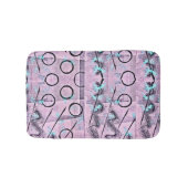 Roze, Turquoise en Abstract zwart Badmat (Voorkant)