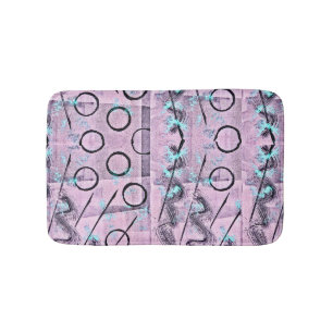 Roze, Turquoise en Abstract zwart Badmat