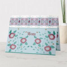 Roze turquoise en licht blauw kaart