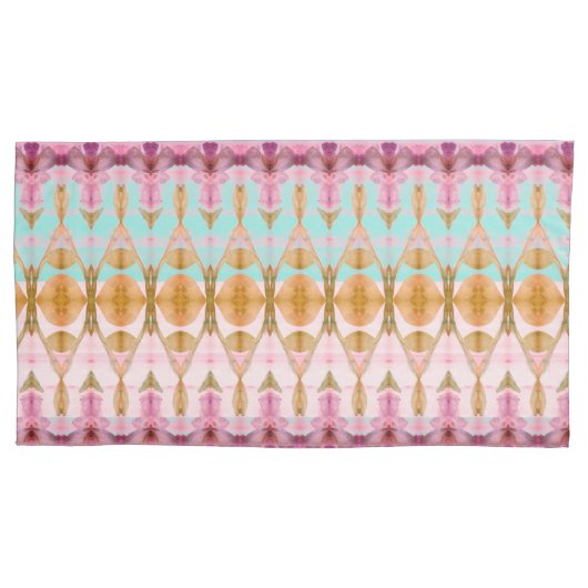 Roze Turquoise en PLum Kussensloop (Voorkant)