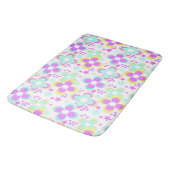 Roze, turquoise, floraal badmat (Gekanteld)