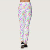 Roze, turquoise, floraal leggings (Achterkant)