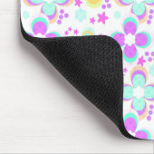 Roze, turquoise, floraal muismat (Hoek)