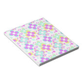 Roze, turquoise, floraal notitieblok (Schuin)