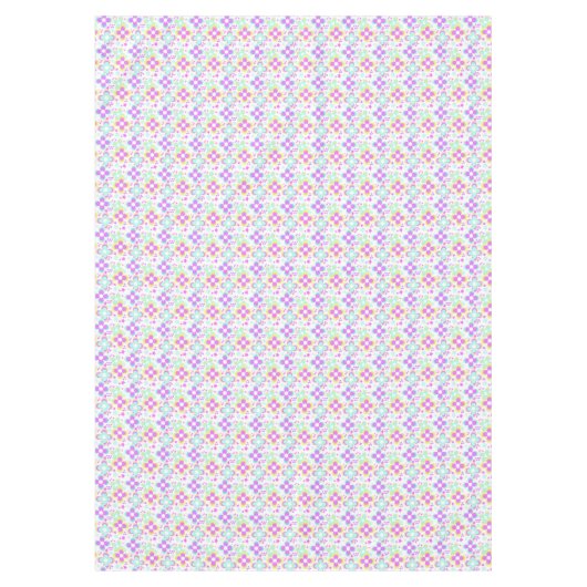 Roze, turquoise, floraal tafelkleed (Voorkant)