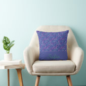 Roze turquoise gestileerde bladeren blauwe Patroon Kussen (Stoel)