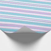 Roze Turquoise Gestreept Roll van Giftwrap Cadeaupapier (Hoek)