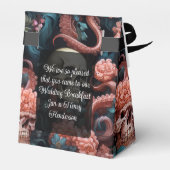 Roze Turquoise Gotische Octopus Tentakels Bruiloft Bedankdoosjes (Achterkant)