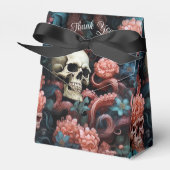 Roze Turquoise Gotische Octopus Tentakels Bruiloft Bedankdoosjes (Voorkant Zijde)