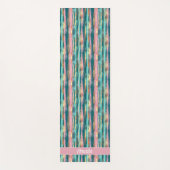Roze Turquoise Goud Patroon Elegant Gepersonalisee Yogamat (Voorkant)