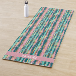 Roze Turquoise Goud Patroon Elegant Gepersonalisee Yogamat